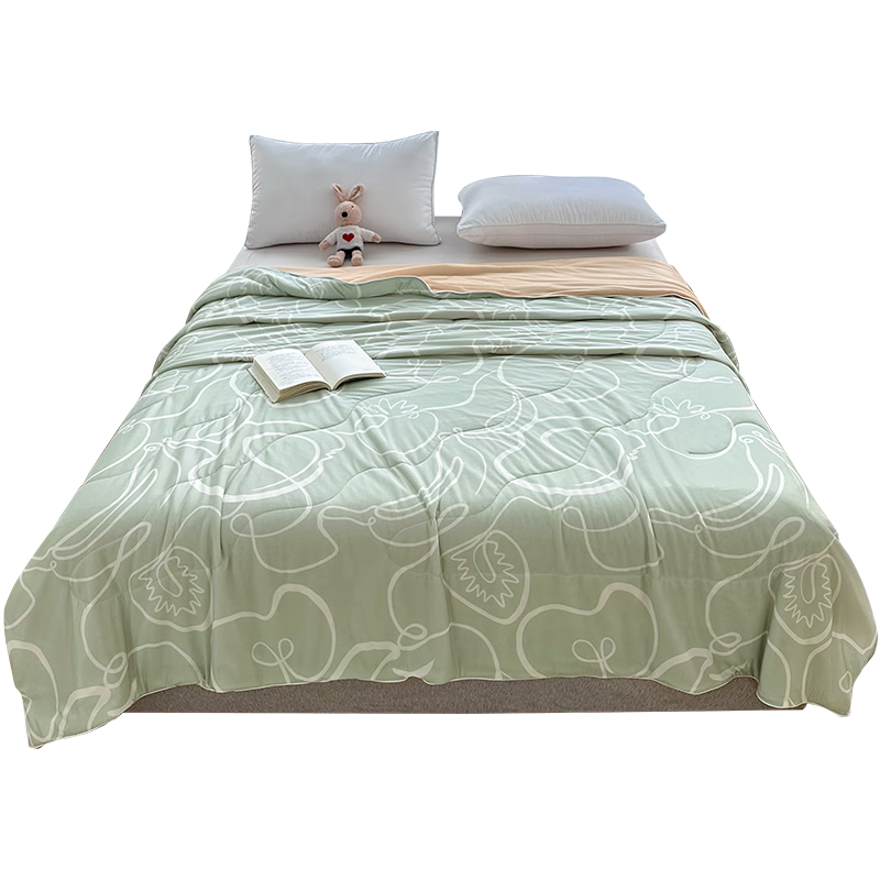 YALU & FREEDOM Comforter, Air Conditioning Quilt, Summer Cool Quilt, Single A-Class Cool-Feeling Ice Silk Printed Thin Summer Quilt, 180*200cm, Yourohua Patter
