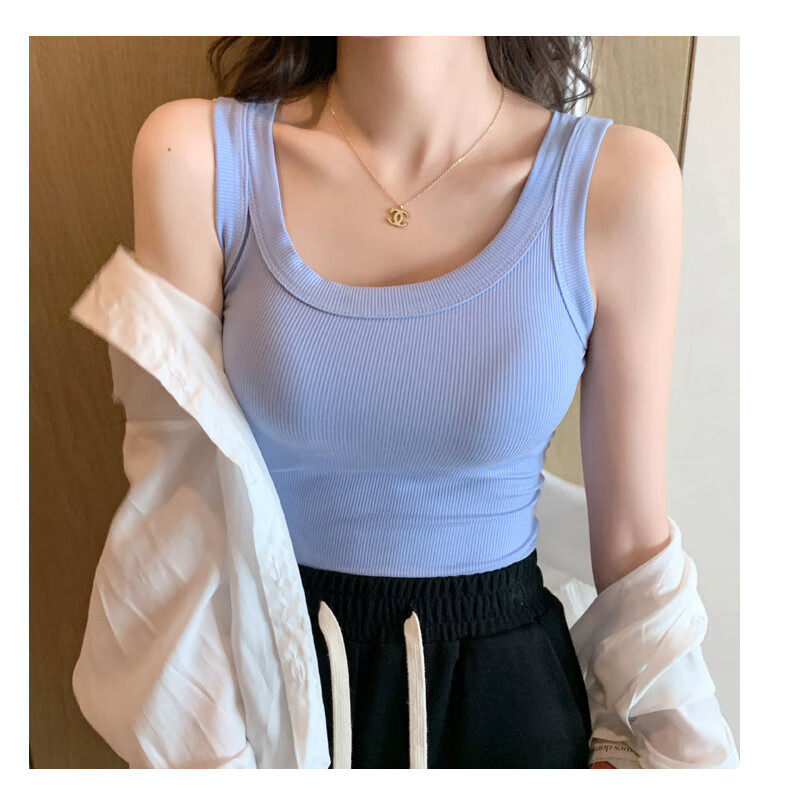 Langsha Women's Summer 2026 New Ribbed Slim Fit Camisole Tank Top for Layering and Outerwear 25