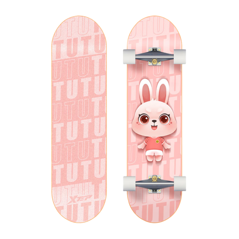 XTEP Children's Skateboard Double Kick Tail, Professional Model for Boys And Girls, Suitable for Teenagers And Beginners [Essential for Primary And Secondary School Skateboarding Courses]