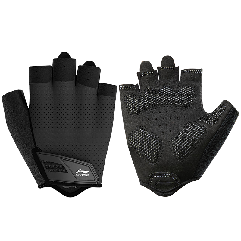 Li-Ning Fitness Gloves for Men And Women, Sports Cycling Fingerless Gloves for Pull-Ups, Weightlifting, Anti-Slip, Callus-Resistant, Dumbbell And Equipment Training