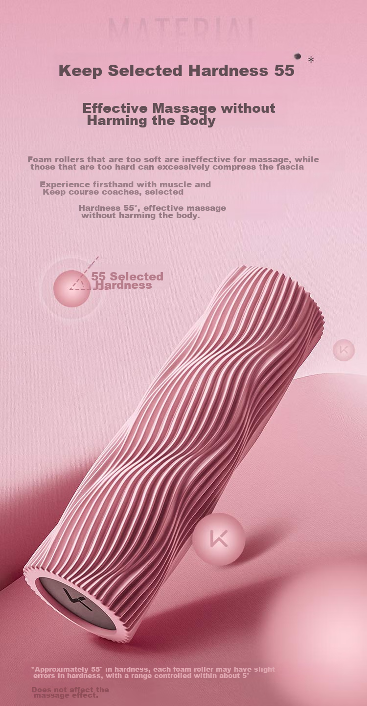 Keep Foam Roller Massage Stick, Muscle Relaxation Massager, Spiked Yoga Column, Fitness Training Combination Version, Pink Sand Color 12