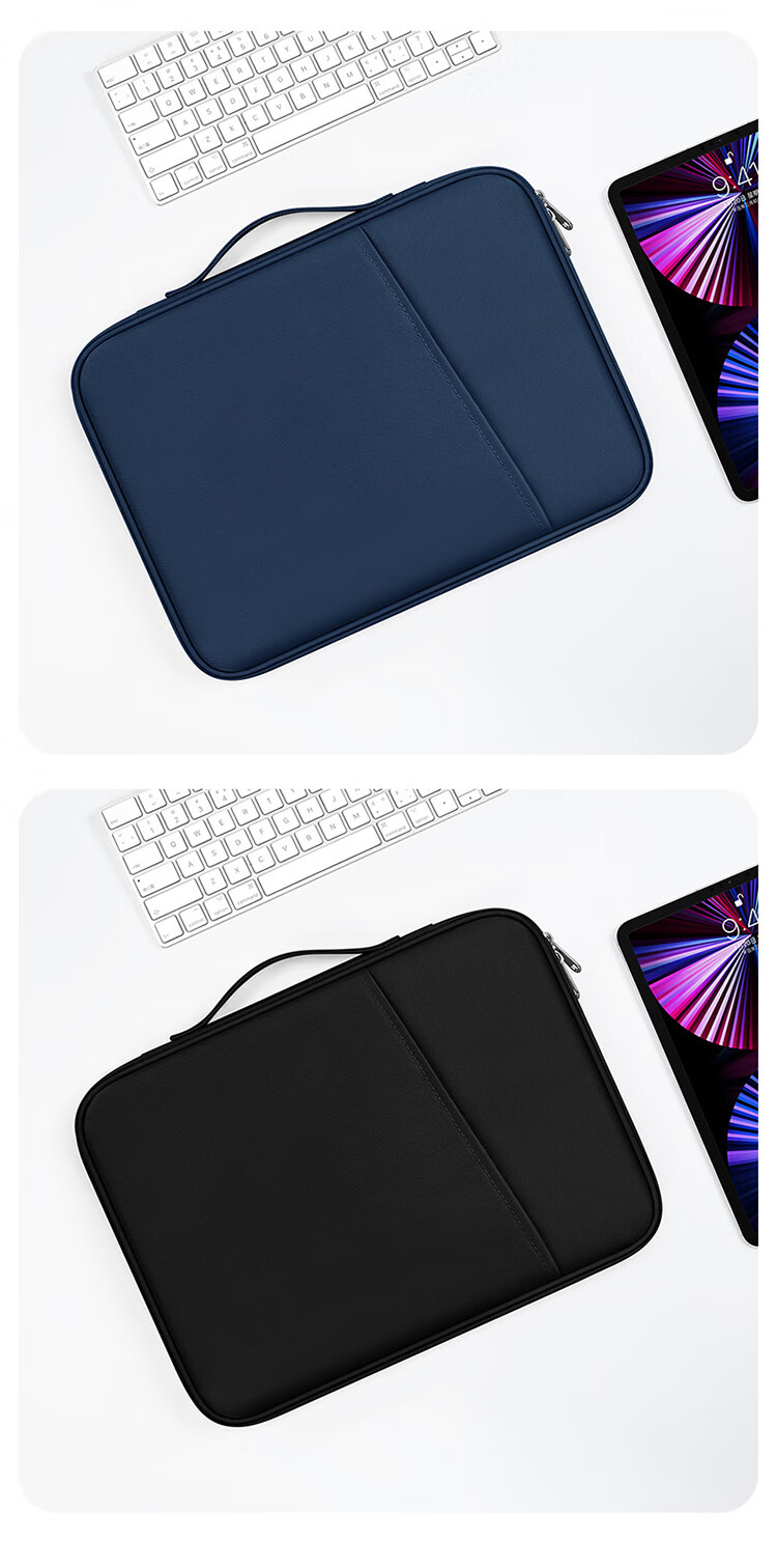 JPLAYER Tablet Storage Bag, 13-Inch Shockproof Protective Case, Handbag for IPad Pro 12.9/Huawei MatePad Pro 12.6/Lenovo Xiaoxin/Xiaomi Pro5, Black 19