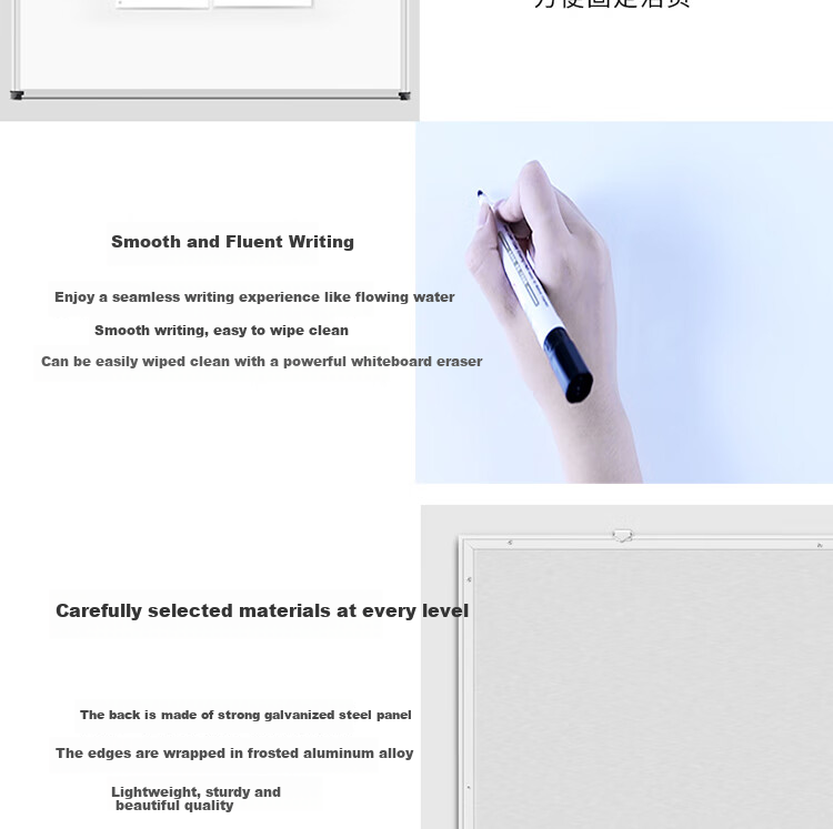 Deli Premium Series 90*60cm Easy-To Magnetic Office Teaching Hanging Whiteboard for Home And Kids Writing Board Blackboard with Whiteboard Eraser/pencil/magnetic Pins 7844 7