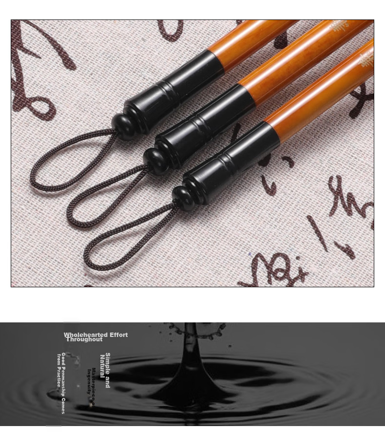 Marie's Mixed Hair Brush Set of 3: Large, Medium And Small Sizes. Mixed Hair Brush in Regular Script. Four Treasures of The Study for Calligraphy, Landscape Painting, And Chinese Painting. Beginner's And Student's Practice Calligraphy Brush G1353 5