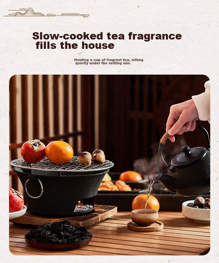 Suncojia Tea Brewing Stove, Barbecue Grill, Charcoal Stove, Tea Cooking Stove, Korean Barbecue Grill, Smokeless Wood Charcoal Grill, Large Size 2