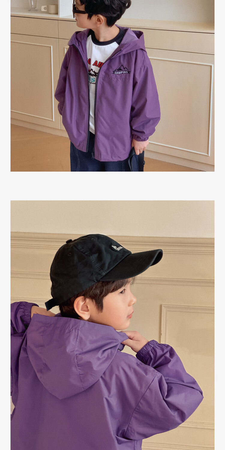 LUSON Chen Dazhu Boys Outdoor Hooded Workwear Jacket 2025 Spring Autumn New Children's Water-Repellent Mountaineering Coat 3
