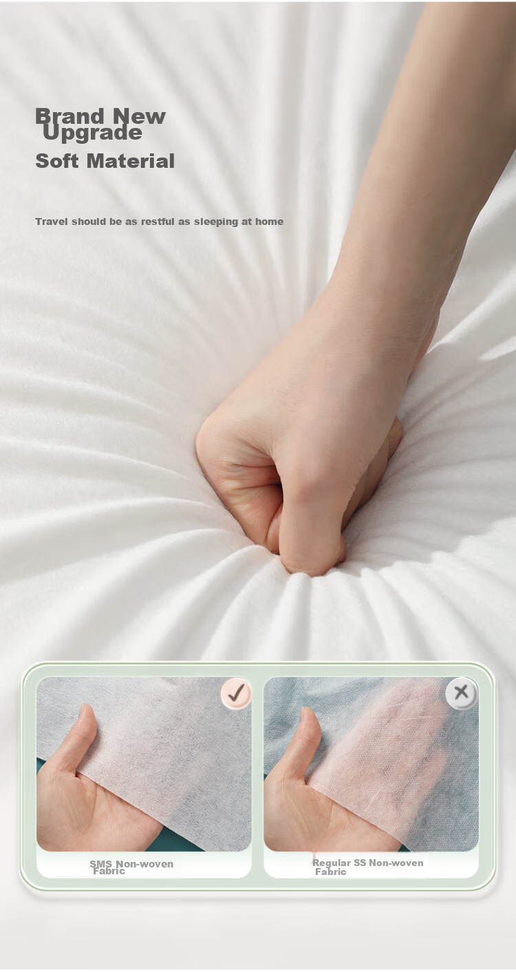 EWPLORE WASP Disposable Four-Piece Set: Disposable Bedsheet, Duvet Cover, Pillowcases, Thickened Travel Hotel Guesthouse Hygiene Barrier And Sterilizatio 5