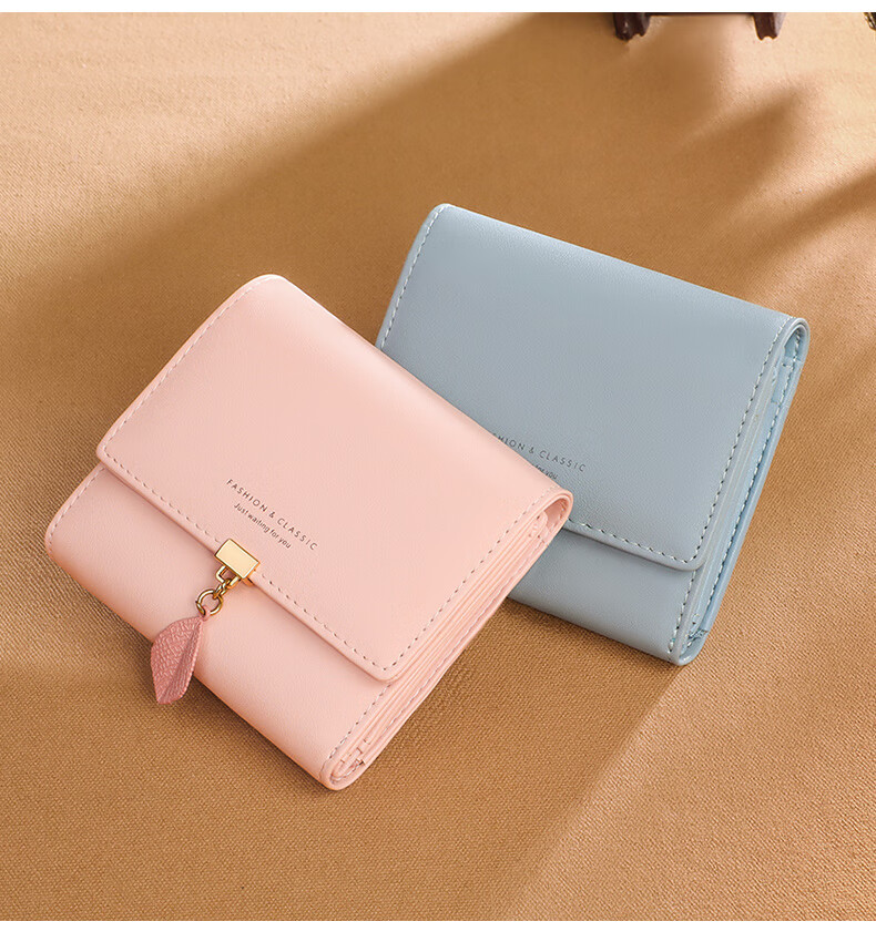 Viney Genuine Leather Women's Short Folding Wallet Multi-Card Holder Luxury Multifunctional Large Capacity Student Coin Purse 10