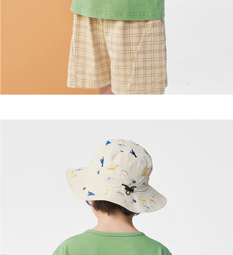 Mini Wooden House Kids Summer Short Sleeve Set Boys Girls Printed T-Shirt and Shorts Cute Elephant Ears 120 11