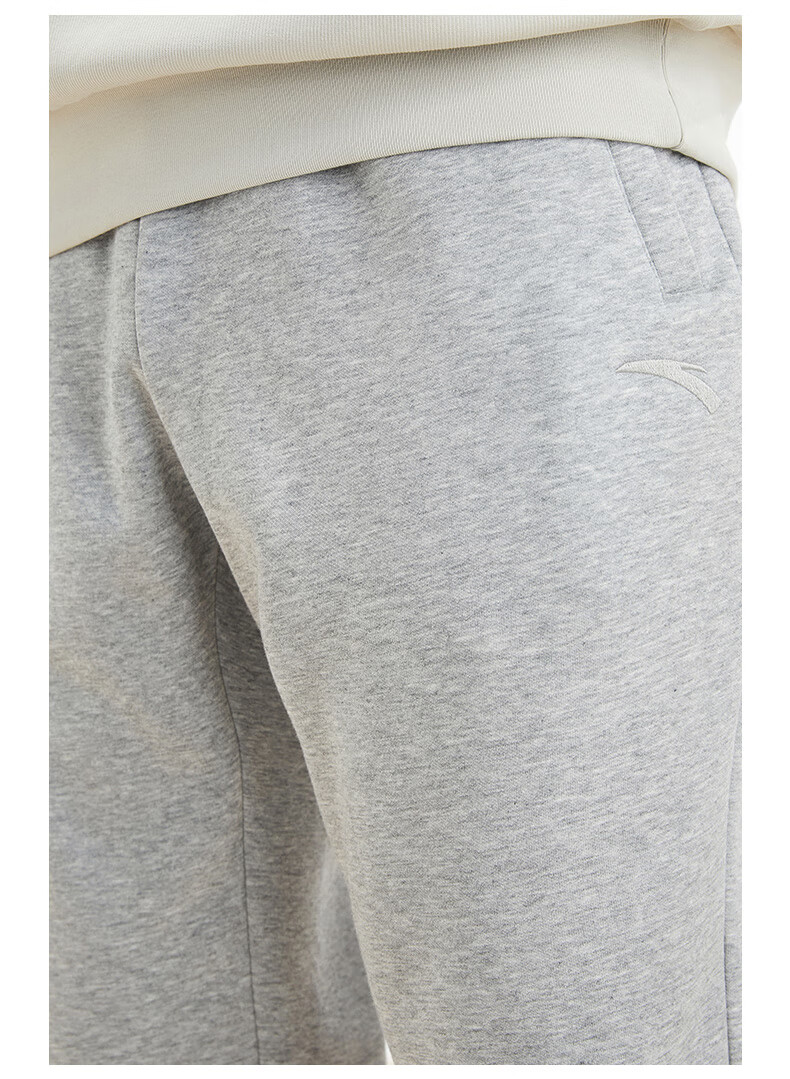 Anta Fleece-Lined Men's Straight-Leg Sweatpants Knitted Outdoor Running Warm Casual Pants for Men 24