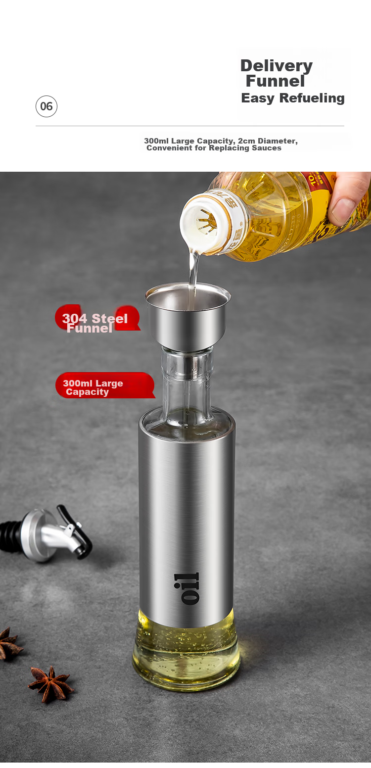 MAXCOOK Glass Oil Dispenser with Automatic Opening And Closing, Leak-Proof Kitchen Home Oil Bottle Container 550ml MCPJ0507 11