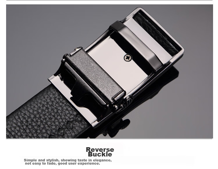 CROCODILE Men's Belt, Inner-Wear Style, Top-Grain Leather, Business Casual Fashion Automatic Buckle Belt 12575, Gift for Boyfriend 17