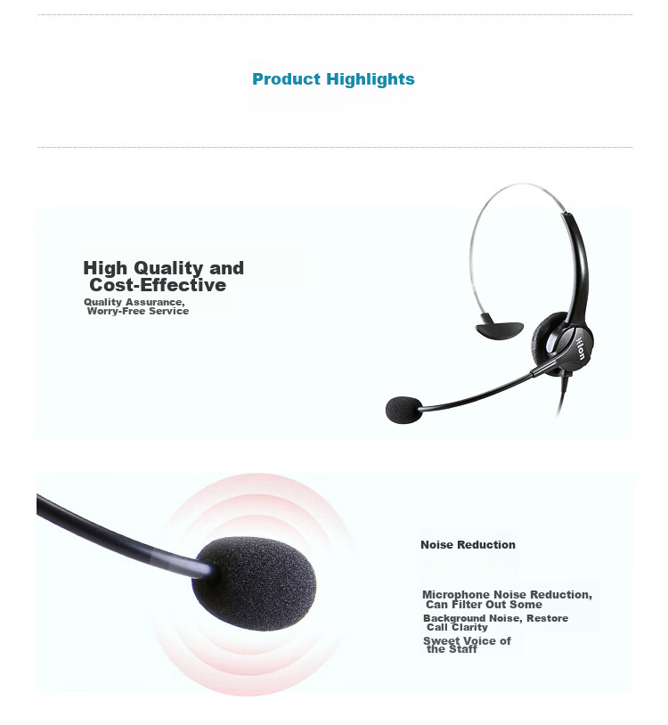 HION FOR600 Headset for Call Center Agents, Customer Service, Telemarketing Headphones - Dual Plug + Volume Control + Mute Function (B5.1) 7