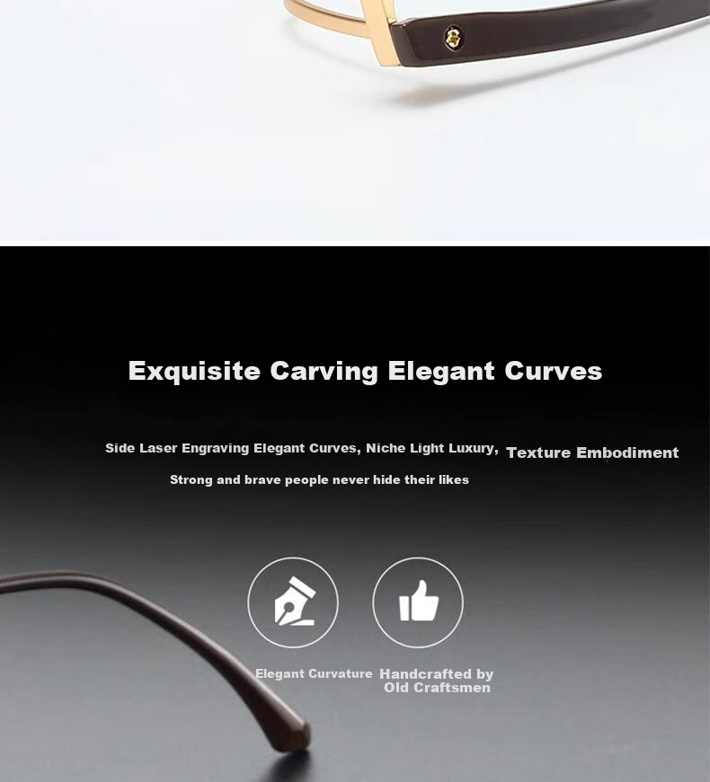 Cuntiandaofu Myopia Glasses, Blue Light Blocking Glasses, Prescription-Ready High-End Semi-Rimless Glasses for Men, Bright Coffee Color without Prescriptio 6