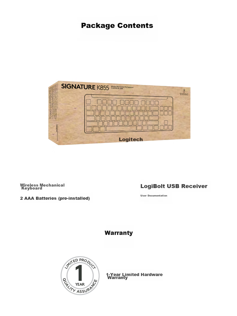 Logitech K855 Wireless Mechanical Keyboard, Premium Series, Wireless Bluetooth Keyboard, Gaming And Office Keyboard, 84 Keys, Black, TTC Red Switches, with Logit Bolt Receiver 11