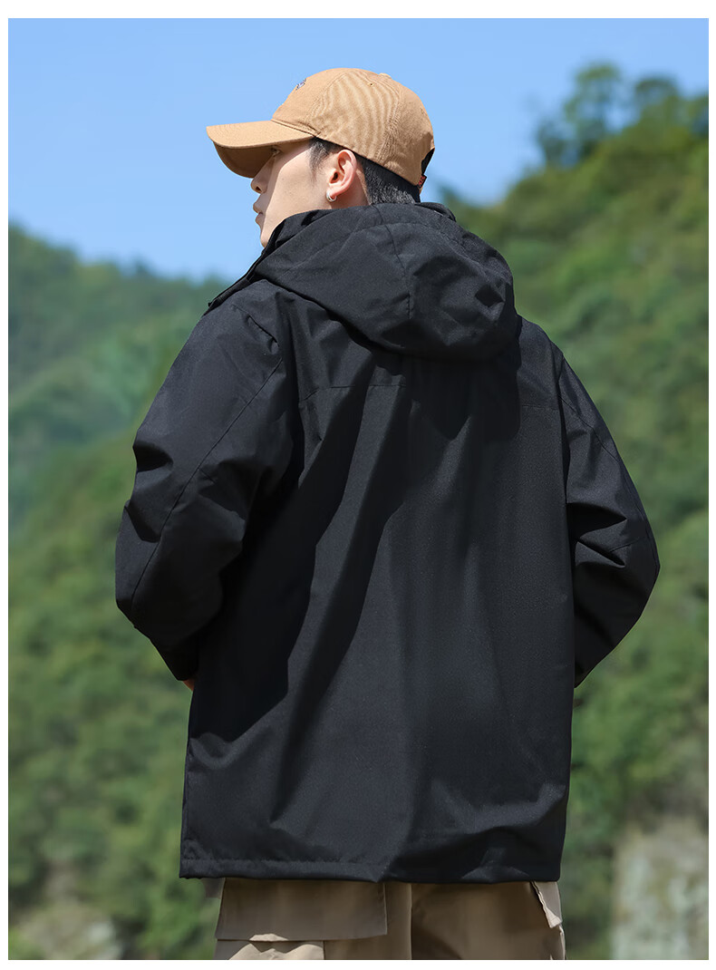 EASTERN CAMEL Couple's Three-In Waterproof Jacket, Men's And Women's Outdoor Sports Coat, Windproof Outerwear, Light Green Single Layer, 3XL 9