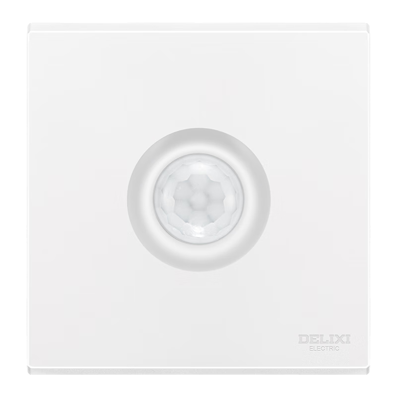DELIXI Switch Socket Panel 86 Type Switch Human Body Sensor Footlight Corridor Light CD229 Matte White Skin-friendly Large Panel