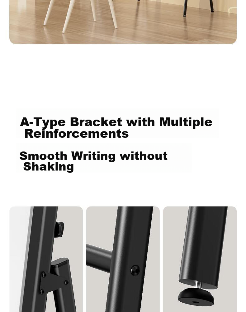 Deli Frameless Whiteboard 180*90cm, A-Type Frame with Magnetic Office Meeting Whiteboard, Frame-Style Writing Board, Includes Eraser, Whiteboard Markers, Magnetic Pins, 8786 10