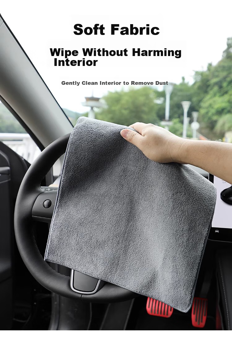 JPLAYER Car Wash Towel, Double-Sided Suede Cloth, Specialized Cleaning Cloth for Cars, Absorbent, for Cleaning Car Windows, 30*40CM, 3 Pieces 9