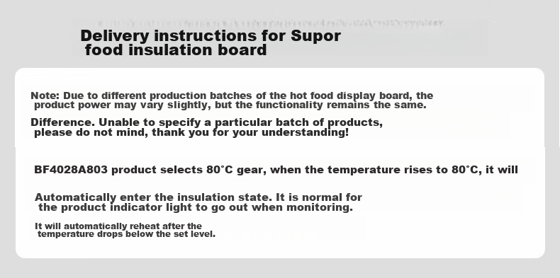 SUPOR Folding Food Warming Plate, Heating Table Mat, Baking And Fermentation Temperature Control Timer Warming Board BF6040P822D (Square) 1