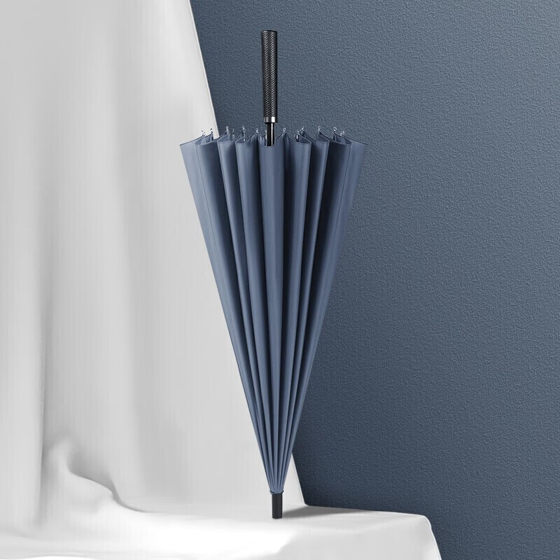 MAYDU Umbrella, Long Handle, Large Size, 24 Ribs, Reinforced And Thickened, Double-Person Umbrella, M5003, Smog Blue