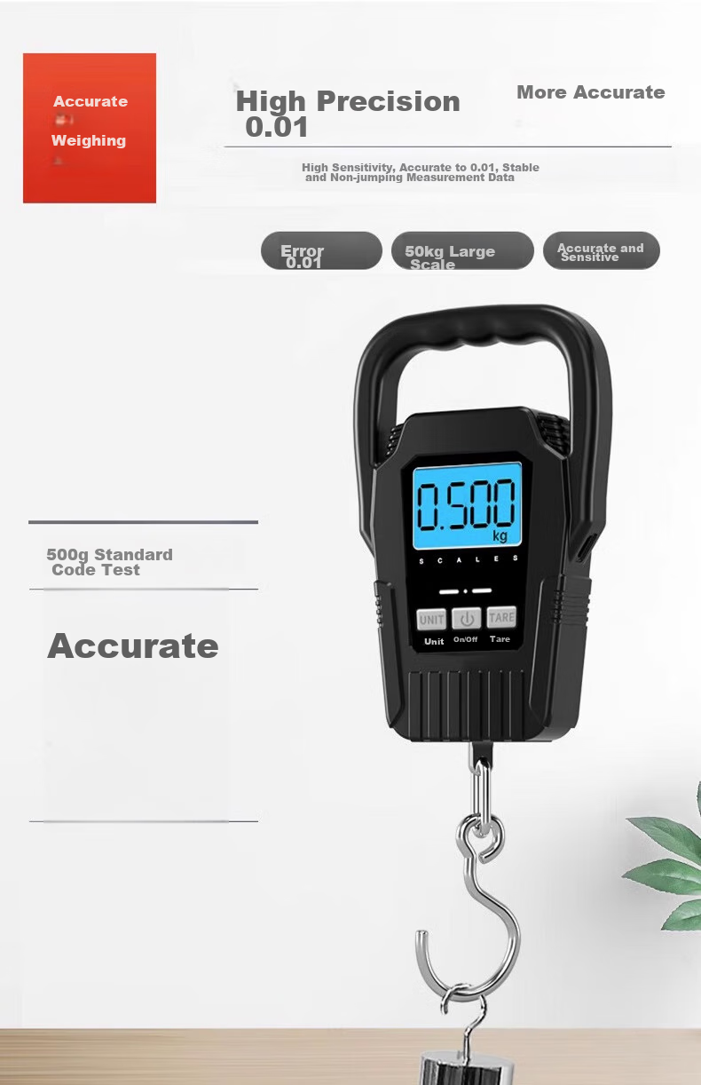 Kaifeng Handheld Scale, Electronic Scale, Portable Scale, Gram Scale, Vegetable Scale, Express Delivery Hanging Scale, High-Precision Luggage Scale, 50kg Capacity 5