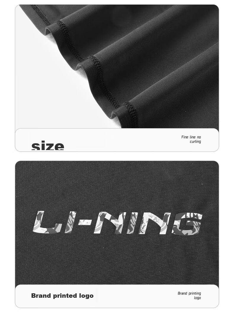 Li-Ning Men's Swim Trunks, Anti-Embarrassment Two-In Hot Spring Swim Trunks, Swimsuit Set, Swimming Equipment, 3068 Black-Gray XL 13