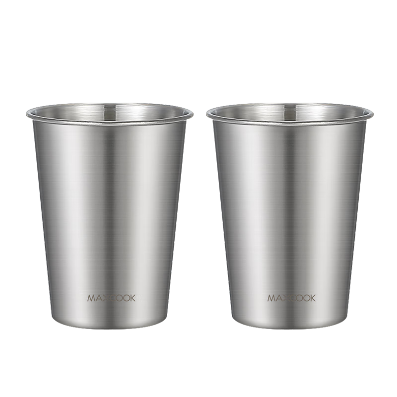 MAXCOOK 304 Stainless Steel Water Cups, Beer Mugs, Shatterproof Juice Cups, Cold Drink Cups, Tea Infusers, 350ml*2 MCB3765