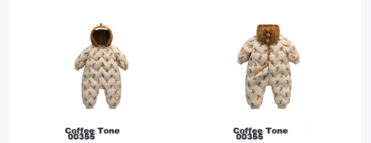 Minibala Bala Unisex Kids Baby Winter Thickened Three-Proof Cute Animal Plush Hooded Down Jumpsuit 28