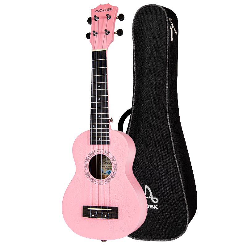 AODSK AUS-P06PK Ukulele for Men, Women, Students And Children Beginners 21-Inch Small Guitar Peach Pink