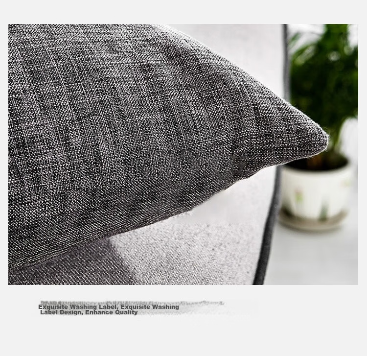 Pierre Cardin Throw Pillow Cushion, Solid Color Linen Style Removable Nap Pillow Office Backrest Car Lumbar Support, Smoke Gray, 45*45cm 10