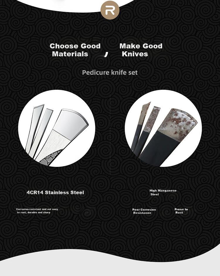 Jindarimei Yangzhou Sanbaodao Pedicure Knife Set, Callus Removal Tool Kit for Dead Skin And Thick Toenails, Ingrown Toenail Scraper 2