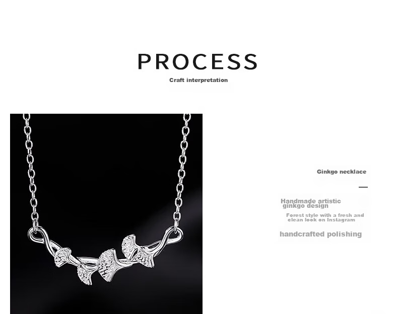 Dijing 999 Sterling Silver Necklace for Women, 2026 New Style, Luxurious High-End Pendant, Ginkgo Leaf Collarbone Chain, Birthday Gift 14