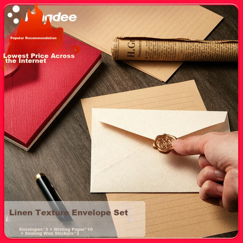 Kingdee Teacher's Day Gift Linen Envelope Letter Paper White Red Yellow Greeting Card Birthday Creative Card Gift Romantic Love Letter Confession Anniversary