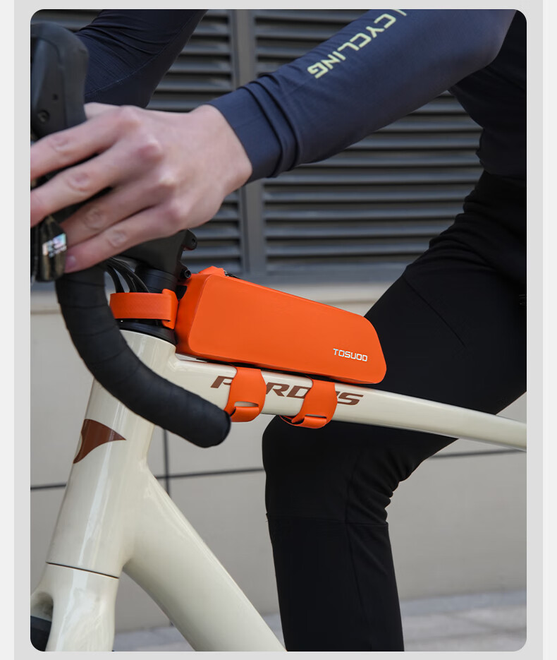 Captain Tas Waterproof Bicycle Frame Bag Front Tube Bag Cycling Accessories Black 15