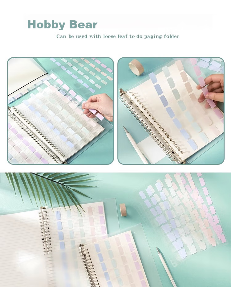 Sannianerban A5/280 Loose-Leaf Paper Index Tabs, Student Small Sticky Notes for Writing, Classification Markers, Label Stickers 8
