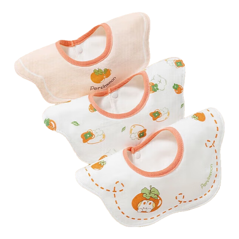 Beitaisi Baby Drool Bibs, Pure Cotton Class A, Newborn Infant Bibs, Moisture-Wicking And Quick-Drying, Children's Waterproof Bibs, Pack of 3