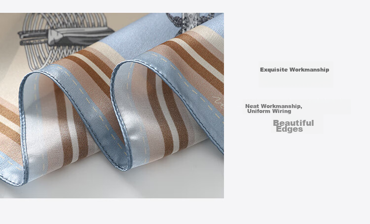 Shanghaigushi Silk Scarf for Women, 100% Mulberry Silk, Valentine's Day Gift Box, Birthday Present for Girlfriend, Painting Ring Blue Color 6