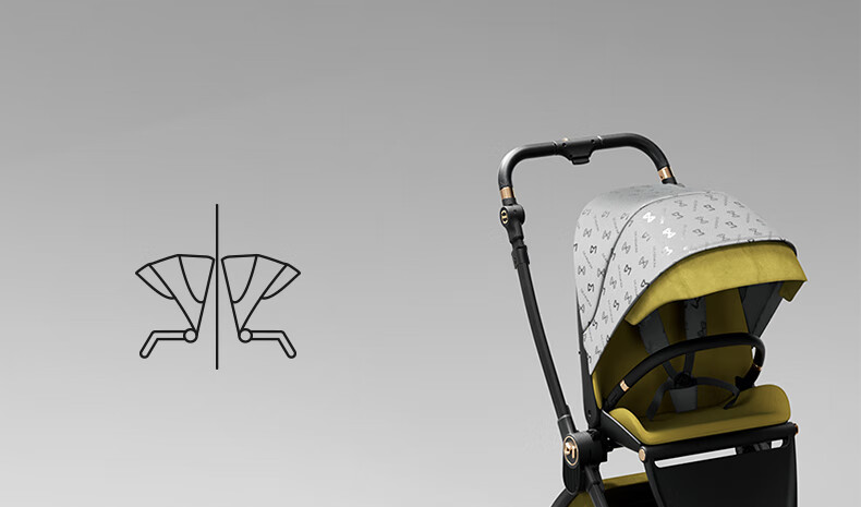 Dear Mom, Greek Magic Mirror Reversible Mechanical Backrest, Can Sit Or Lie Down, Lightweight Foldable, High Landscape, Stroller for Newborns And Infants, MAX 25