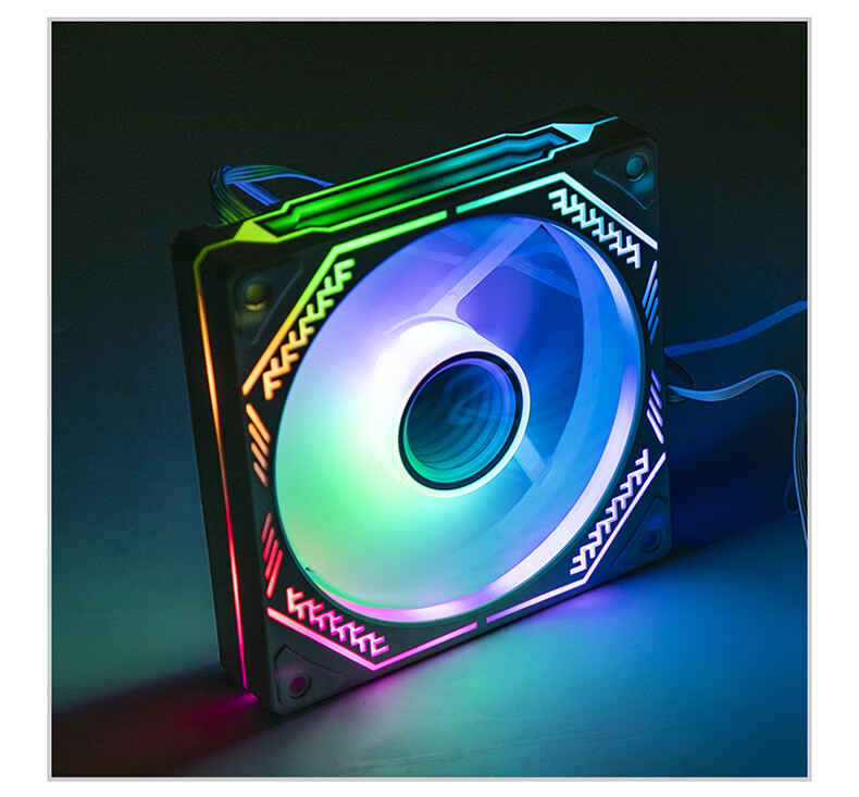 BUBALUS Phantom Mirror, White Straight Blade, ARGB RGB Fan, 12cm Straight Air Outlet Case Fan, 4PIN PWM Intelligent Temperature-Controlled Speed Fan, Light Synchronizatio 10