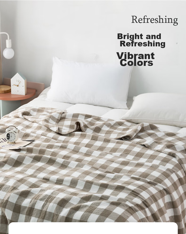 Hengyuanxiang Pure Cotton Gauze Towel Blanket, Summer Air Conditioning Quilt, Single-Person Office Nap Coverlet Shawl, 150*200cm 16