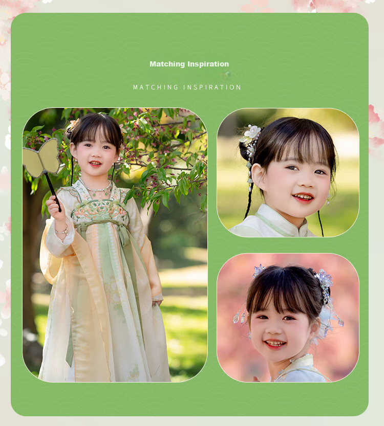 Menghu Qinglai Girls' Spring And Autumn Ancient Style Ethereal Ru Skirt, Oriental Minimalist Luxury Style, Light Green (Without Waist Chain), Size 100 5