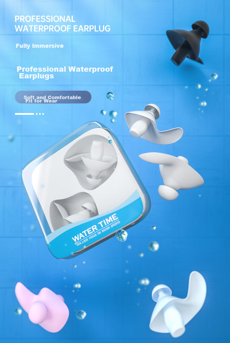 WATERTIME / Shuichuan Swimming Earplugs Waterproof Professional Children And Adults Anti-Inflammatory Diving Anti-Ingress Device Swimming Equipment Blue 1