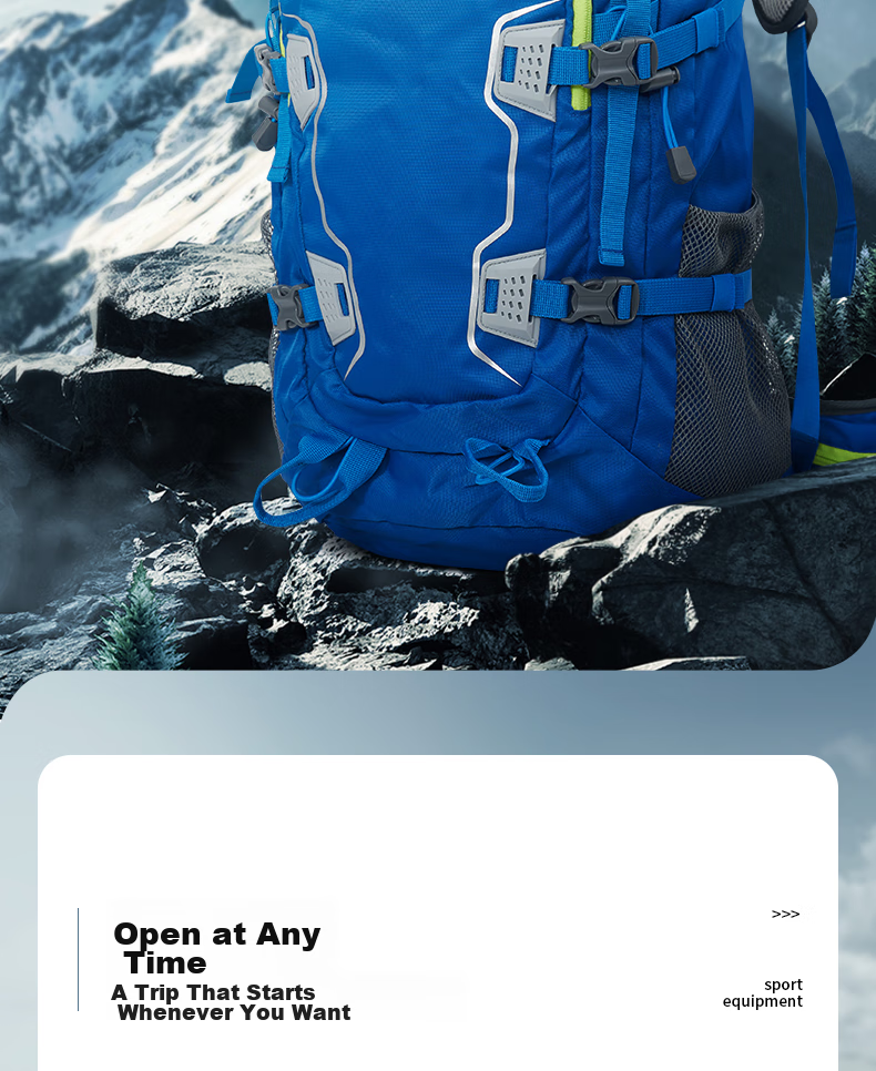TECTOP Hiking Backpack, Solid Color Shockproof Shoulder Bag with 38L Large Capacity And Rain Protection, Outdoor Climbing Travel Sports Backpack DEAB604413, Black 2
