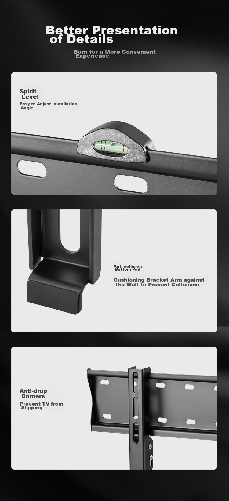 Brateck Beihu 60-100 Inch 98 Ultra-Thin TV Wall Mount Bracket Fixed for 65/70/75/80/85 Inch TVs X39-96 12