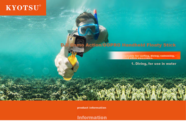 KYOTSU Action6/5pro/4/3 GoPro13/12/11 Universal Sports Camera Buoyancy Rod, Underwater Selfie Stick, Diving Accessories, Floating Selfie Stick 1
