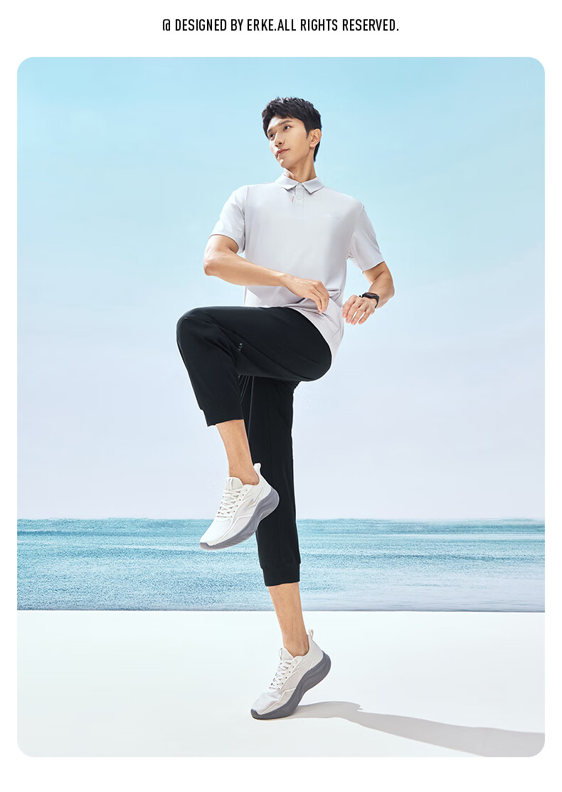 ERKE [Yu Shitong Edition] Men's Sports Pants Spring Nine-Point Jogger Quick-Dry Moisture-Wicking Ice-Feel Outdoor Sun Protection Pants 4