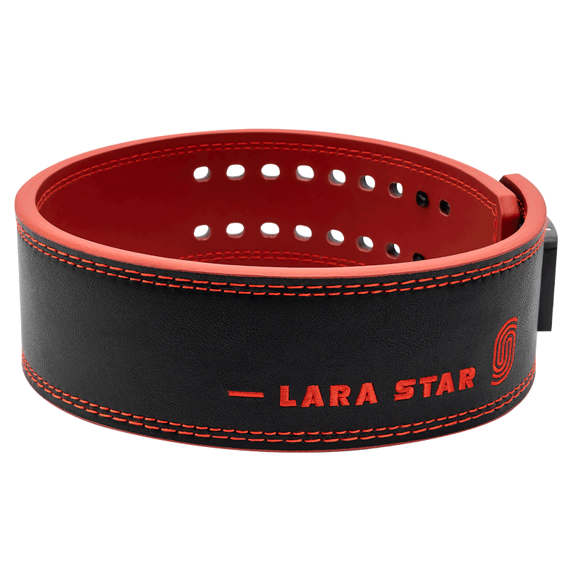LARASTAR LS0899ID Series Quick-Release Belt, Squat And Deadlift Professional Fitness Weightlifting Waist Support Clip for Men, Heavy-Duty Black And Red, Size S