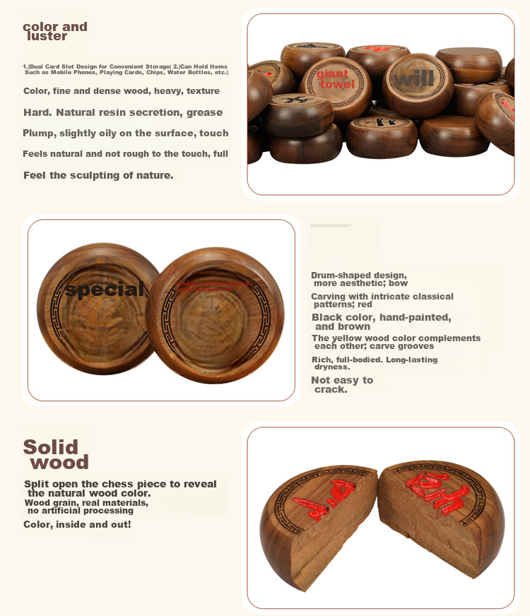 Yusheng Sandalwood Chess Set, High-Quality Chinese Chess, Large Wooden Pieces And Board Set, Suitable for Home Use As A Gift for Elders 3