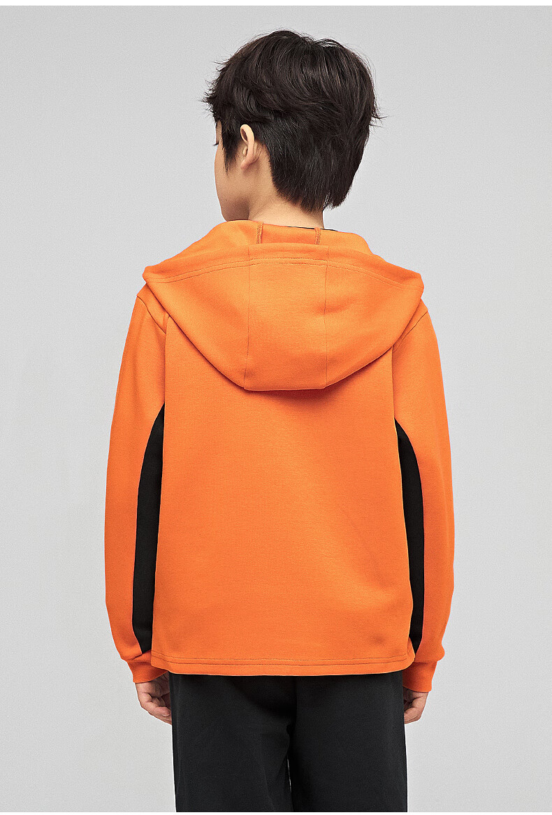 361° Children's Clothing, Boys' Hooded Knit Sports Jacket for Spring And Autumn, Orange, Size 150 10